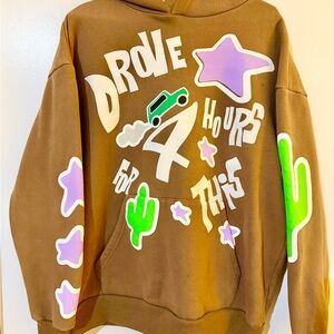 PacSun Tan Hoodie with Graphic Detail